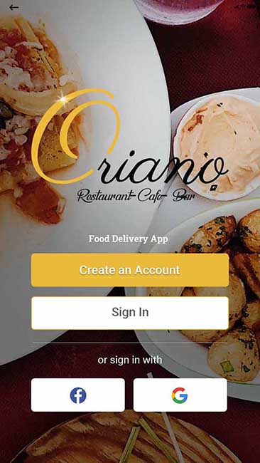 Oriano Mobile App Screen Design