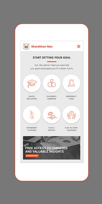 Sharekhan Mobile App Screen Design