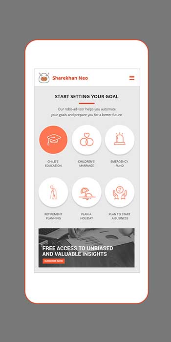Sharekhan Mobile App Screen Design