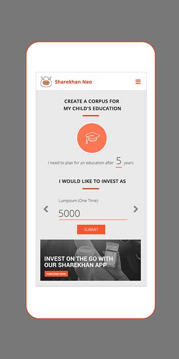 Sharekhan Mobile App Screen Design